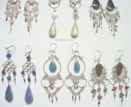 10 Pairs of Earrings with Natural Stones.